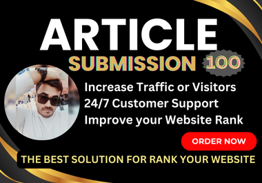 100 High-Quality unique ArticIe submission SEO backlinks on High Authority Domain