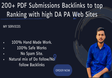 200+ PDF Submissions Backlinks to top Ranking with high DA PA Web Sites