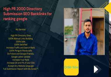 High PR 2000 Directory Submission SEO Backlinks for ranking google