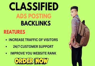 Create 200+ classified ad posting live backlink on Top Platforms