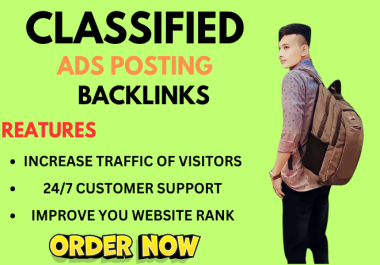 Create 100+ classified ad posting live backlink on Top Platforms