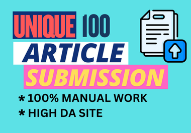 I Will Do Manualy Create Article Submission SEO Do-Follow Backlink High DA Site