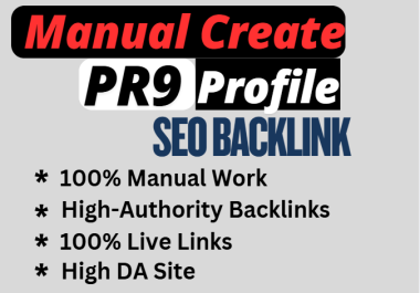 I will create manual 100 PR9 SEO backlink on high DA site