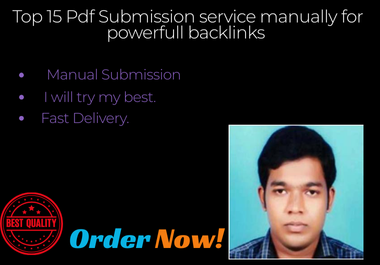 Top 15 Pdf Submission service manually for powerfull backlinks