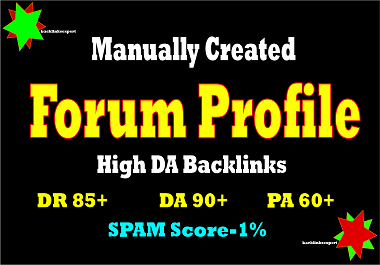 manually created 100 dofollow forum profile backlinks