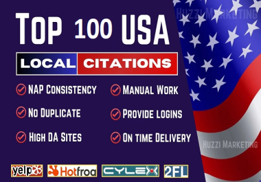 I will do 100 USA local citations and directory submission