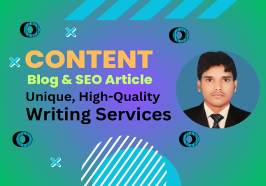 You will get Content writer to write a blog unique plagiarism free Delivery in just 24 hours