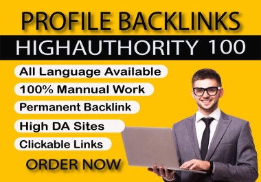 Get high quality 100+ Profile backlinks to rank your site