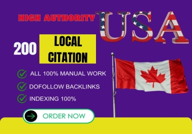 I will put business on 200 USA local citations directories local SEO with indexing