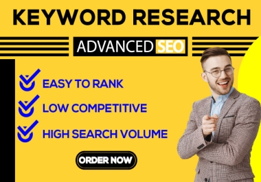 I will do low competition keyword research website for success