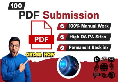 Professional 100 PDF Submission Service on High DA PA sites for SEO