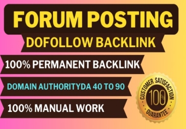 Build 100 Unique High Quality Forum Posting Backlinks On Da 30 sites