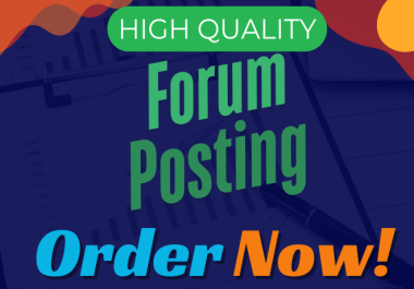 I will manually create high-quality forum posts for SEO backlinks