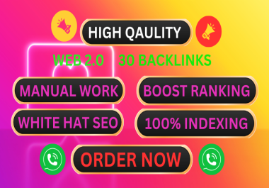 Web 2.0 Expert Powerful High Quality 30 Backlinks & Marketing